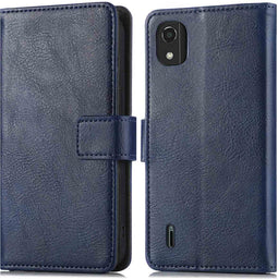 iMoshion Hoesje Geschikt voor Nokia C2 2nd Edition Hoesje Met Pasjeshouder - iMoshion Luxe Bookcase - Donkerblauw