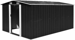 vidaXL - Tuinschuur - 257x392x181 - cm - metaal - antracietkleurig