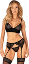 Obsessive - Chemeris Driedelige Set - Zwart