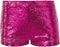 Dressforfun Pailletten-short - Verkleedkleding - Glanzende hotpants - Roze (M)