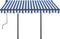 vidaXL - Luifel - automatisch - met - LED - en - windsensor - 3,5x2,5 - m - blauw - en - wit