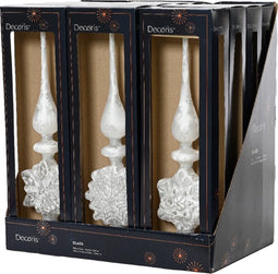 Piek glas l10b4.5h35 cm wit a3 kerst