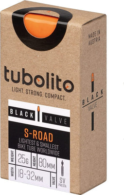 Tubolito Road Binnenband - 80mm ventiel zwart - 40 gram - fietsband - racefiets - innertube - TPU - Lichtgewicht - 18-622 → 32-622