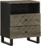 vidaXL - Nachtkastje - 50x33x62 - cm - massief - mangohout - zwart