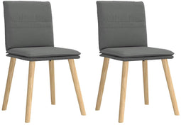 vidaXL - Eetkamerstoelen - 2 - st - stof - donkergrijs