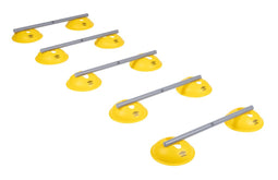 Umbro Hordenset - Voetbal Trainingsmateriaal - Incl. 10 Pionnen en 5 Dwarsstangen - Slalommen, Snelheidstraining en Looptechnieken - Geel/Grijs