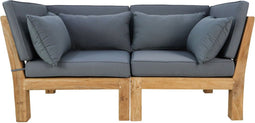 Tuin 2-zits loungeset modulair Aruba (incl. kussens) - 2-delig - Hout - Bruin