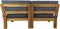 Tuin 2-zits loungeset modulair Aruba (incl. kussens) - 2-delig - Hout - Bruin