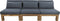 Tuin loungeset Aruba 3-delig (incl. kussens) - Naturel/grijs - Teak