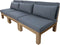 Tuin loungeset Aruba 3-delig (incl. kussens) - Naturel/grijs - Teak