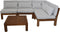 Tuin loungeset Aruba 5-delig + hoek (incl. kussens) - Wit - Teak