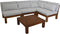 Tuin loungeset Aruba 5-delig + hoek (incl. kussens) - Wit - Teak