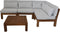 Tuin loungeset Aruba 5-delig + hoek (incl. kussens) - Wit - Teak
