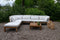 Tuin loungeset Aruba 7-delig + hoek (incl. kussens) - Naturel/wit - Teak