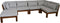Tuin loungeset Aruba 7-delig + hoek (incl. kussens) - Naturel/wit - Teak