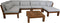 Tuin loungeset Aruba 8-delig + salontafel (incl. kussens) - wit - Teak