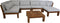 Tuin loungeset Aruba 8-delig + salontafel (incl. kussens) - wit - Teak