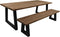 Tuinbank large - 240x45x48 - Naturel/zwart - Teak/metaal