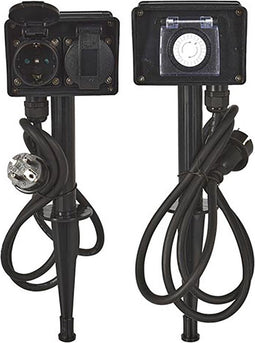 Tuincontactdoos 2-Voudig met Timer