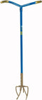 Tuinklauw GG921-06 - Woelvork - In Lengte Verstelbaar 97-106CM - Aarde Losmaken, Onkruid Wieden, Grond Beluchten, Kultiveren - Blauw/Goud