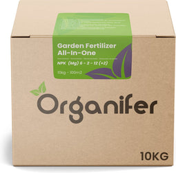 Tuinmest All-In-One (10Kg – Voor 100m2) Professionele meststof voor alle planten en gewassen in Siertuin, Moestuin en Boomgaard - Organifer