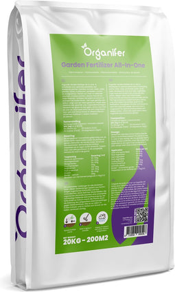 Tuinmest All-In-One (20Kg – Voor 200m2) Professionele meststof voor alle planten en gewassen in Siertuin, Moestuin en Boomgaard - Organifer