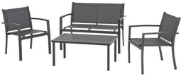 Tuinmeubelen - Stalen structuur - 4 personen - Grijs