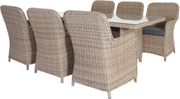 Tuinset Toulouse eethoek - geschuurd bruin / koninklijk lint grijs