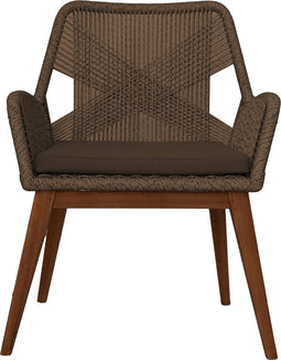 Tuinstoel Coco incl. kussen - 60x64x87 - Abaca/naturel - Teak/banana