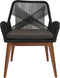 Tuinstoel Coco incl. kussen - 60x64x87 - zwart/naturel - Teak/banana