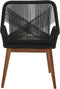 Tuinstoel Coco incl. kussen - 60x64x87 - zwart/naturel - Teak/banana