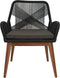 Tuinstoel Coco incl. kussen - 60x64x87 - zwart/naturel - Teak/banana