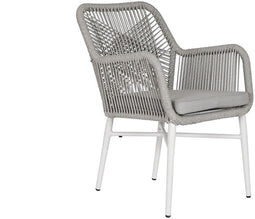 Tuinstoel Home ESPRIT Wit Grijs Aluminium Synthetische rotan 57 x 63 x 84 cm