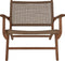 Tuinstoel Rio met armleuning - 80x80x67 - Abaca/naturel - Teak/bananenblad