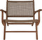 Tuinstoel Rio met armleuning - 80x80x67 - Abaca/naturel - Teak/bananenblad