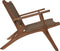 Tuinstoel Rio met armleuning - 80x80x67 - Abaca/naturel - Teak/bananenblad