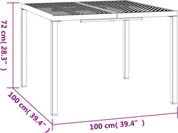 Tuintafel 100x100x72 cm staal antracietkleurig