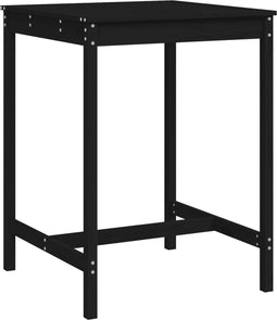 Tuintafel 82,5x82,5x110 cm massief grenenhout zwart