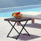 Tuintafel bijzettafel Bloemstand Tuinmeubilair Vouwtafel opvouwbare poly rattan + metalen bruin 40 x