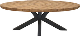 Tuintafel Daun Ovaal teak visgraat 240x120 cm