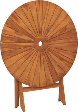 Tuintafel inklapbaar Ø 85x75 cm massief teakhout
