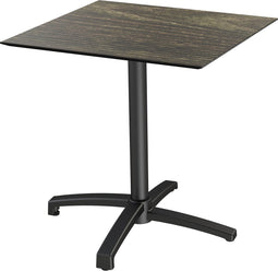 Tuintafel Zwart - Donkerbruin - X-Cross Vierkant - 70x70x74cm