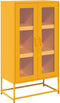 vidaXL - Hoge - kast - 68x39x123 - cm - staal - mosterdgeel