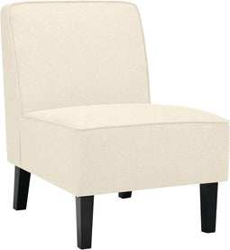 Gestoffeerde loungestoel, eetkamerstoel met rugleuning en houten poten, 73x61x80 cm