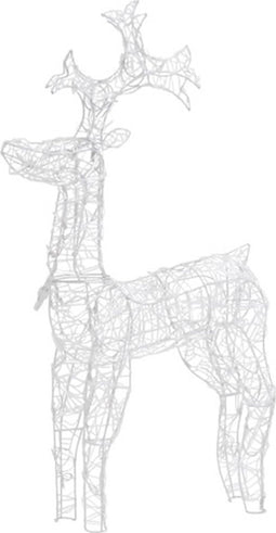 vidaXL - Kerstversiering - rendier - 90 - LED's - 60x16x100 - cm - acryl