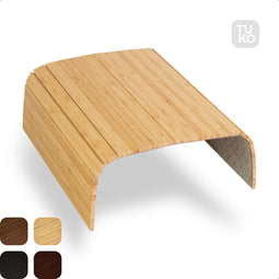 Tuko Armleuning Dienblad - Naturel - Duurzaam bamboe - Flexibel - Anti slip - Beschermende coating - Organizer - Bank - Zetel - Sofa - Banktafel