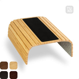 Tuko Armleuning Dienblad - Naturel - Duurzaam bamboe - Flexibel - Anti slip - Beschermende coating - Organizer - Bank - Zetel - Sofa - Banktafel