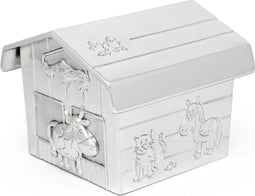 Zilverstad - Spaarpot Boerenschuur zilver kleur