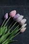 Tulpen kunstboeket - paars / lavendel - 47cm lang - 7 stelen - voorjaar - tulpenboeket - kunsttulpen - boeket - nep tulpen