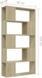 vidaXL-Boekenkast/kamerscherm-80x24x155-cm-spaanplaat-sonoma-eiken